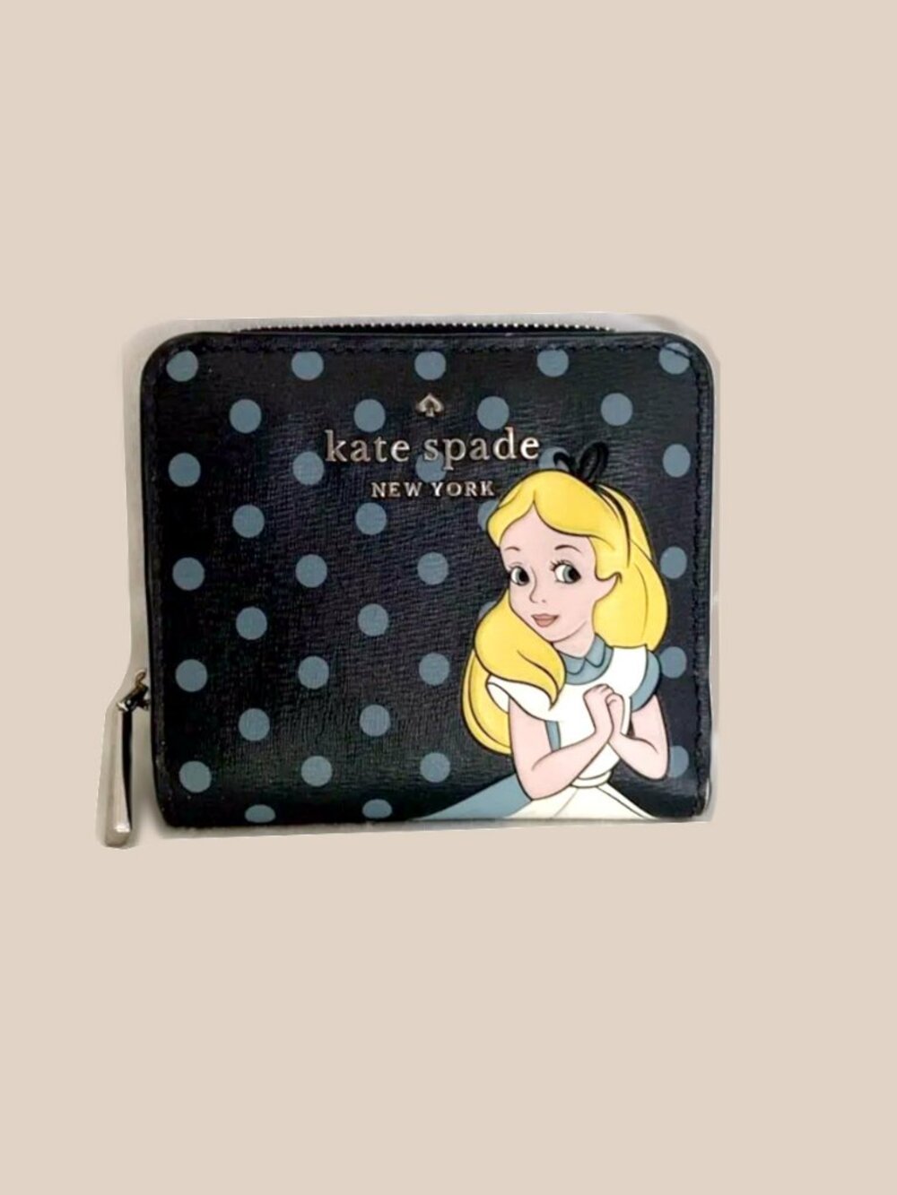 Disney x Kate Spade New York Alice in Wonderland Bifold Wallet Navy Polka Dot
